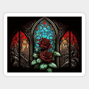 Stained Glass Roses Magnet